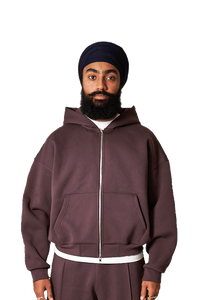 V1 Brown Zip Up Hoodie
