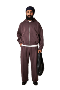 V1 Brown Zip Up Hoodie